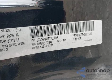 2015 Fiat 500 Sport z USA, uszkodzony, nr VIN 3C3CFFBR1FT753692